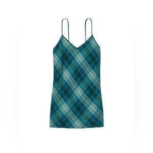 VICTORIA’S SECRET Flannel V-neck Slip Dress Plaid - Size M - NEW - Teal